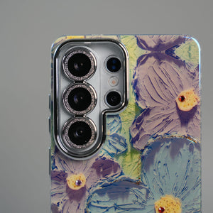 FRATO Galaxy Ultra Series Galaxy Ultra Series Luxury 3D Oil Painting Floral Design Glitter Lens Protection Stand Cover