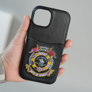 FRATO iPhone 15 Series iPhone 15 Series Premium Leather Card Holder Case with Stitched Crest Design