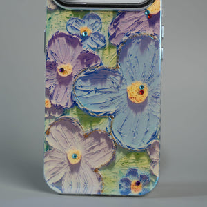 FRATO iPhone 17 Series iPhone 17 Air Luxury 3D Oil Painting Floral Design Glitter Lens Protection Stand Cover