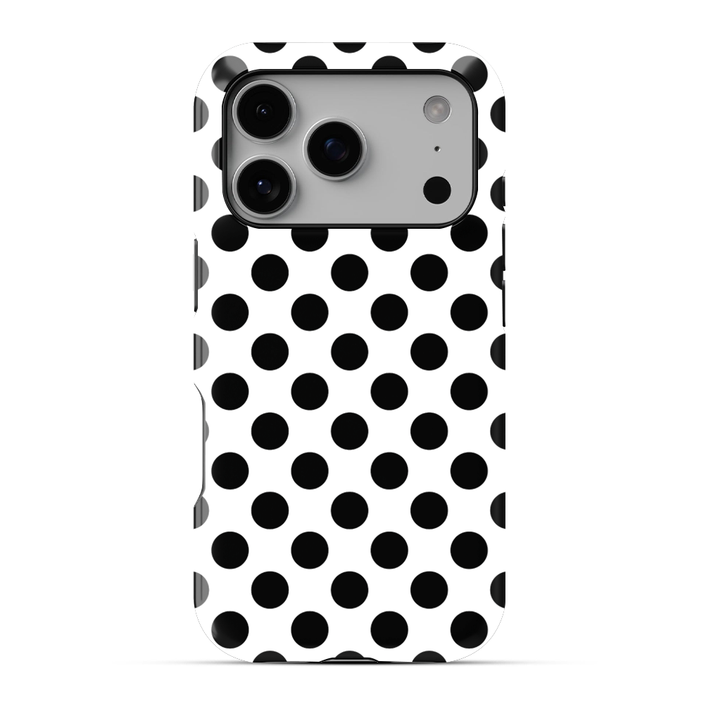 Polka Dot | White & Black I Phone Case