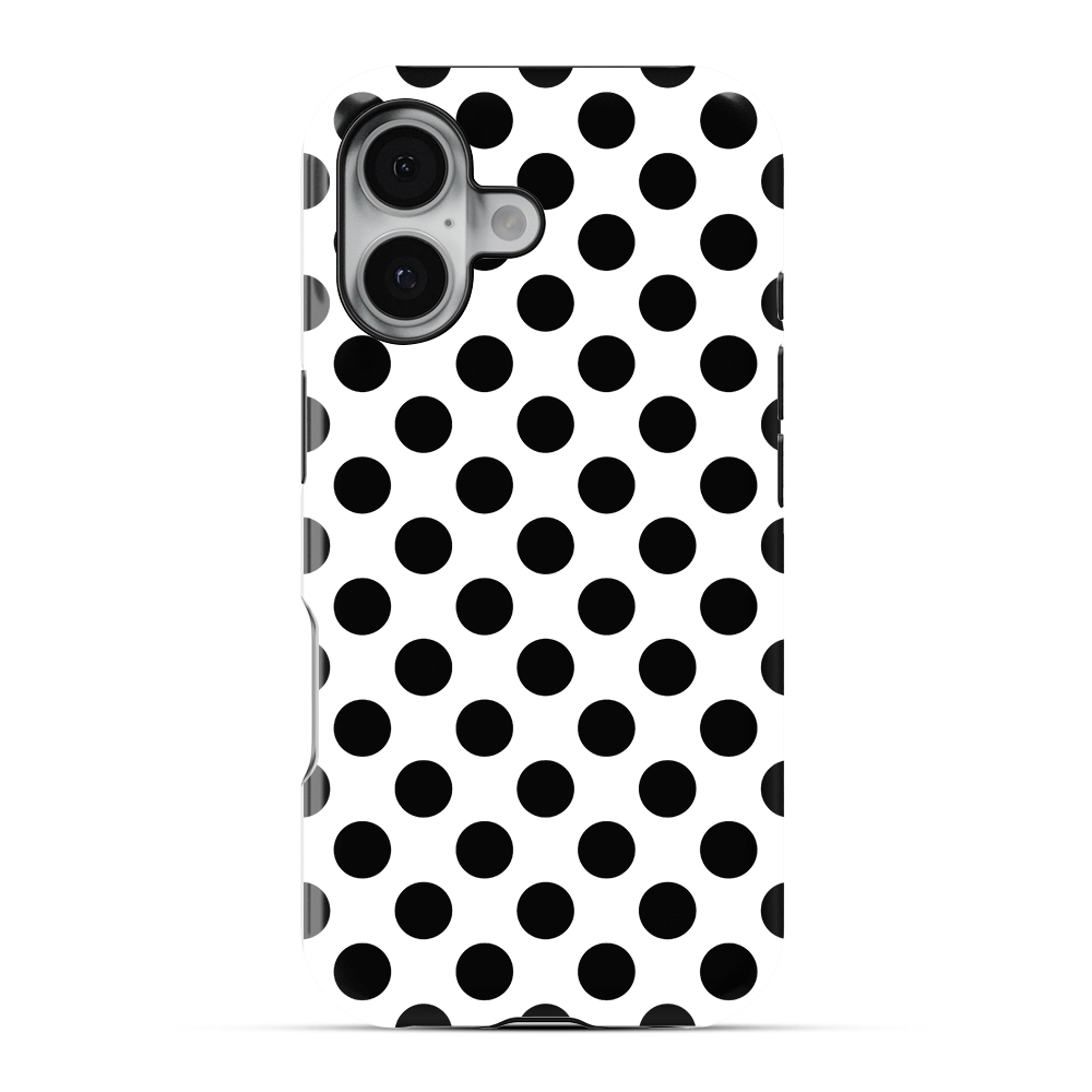 Polka Dot | White & Black I Phone Case
