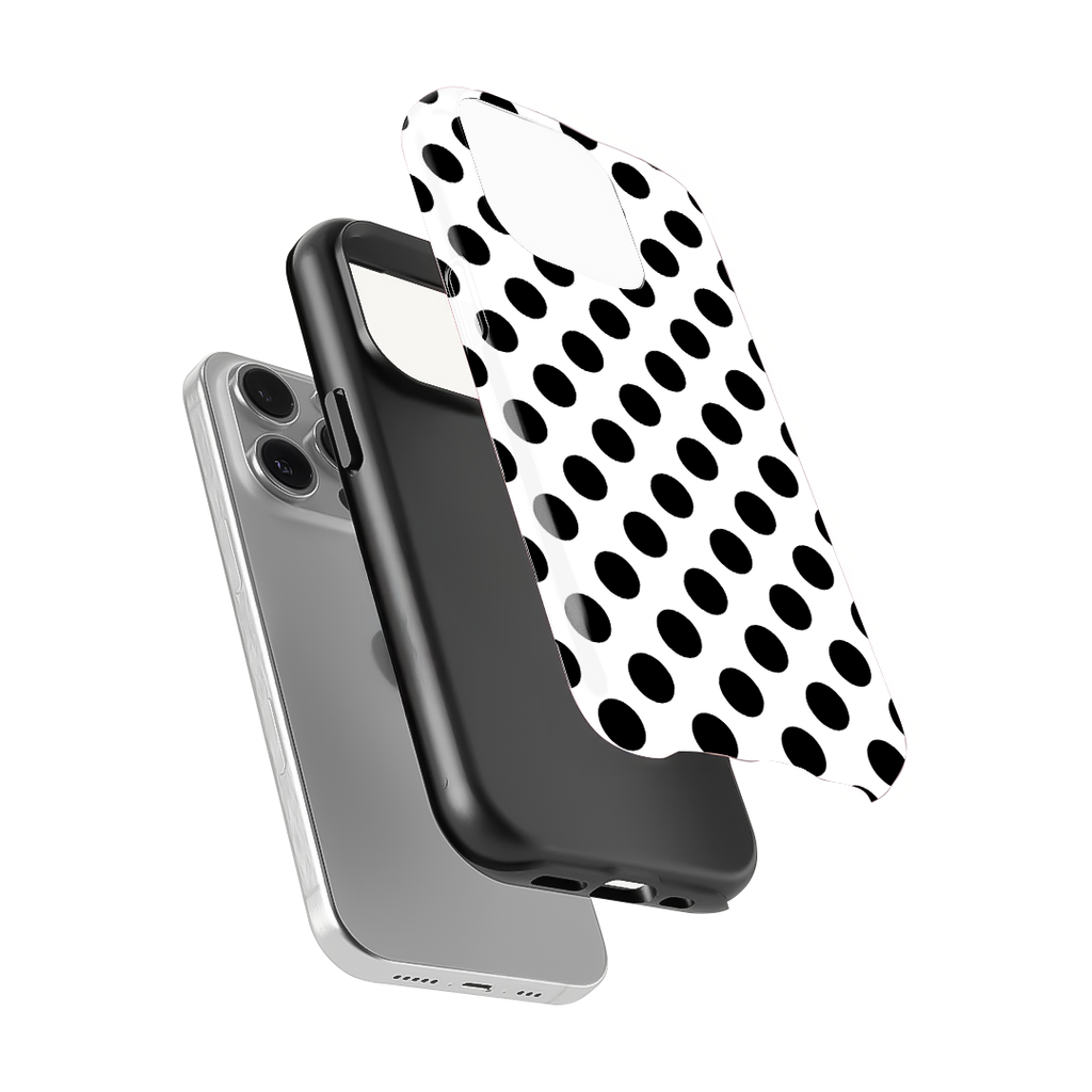 Polka Dot | White & Black I Phone Case