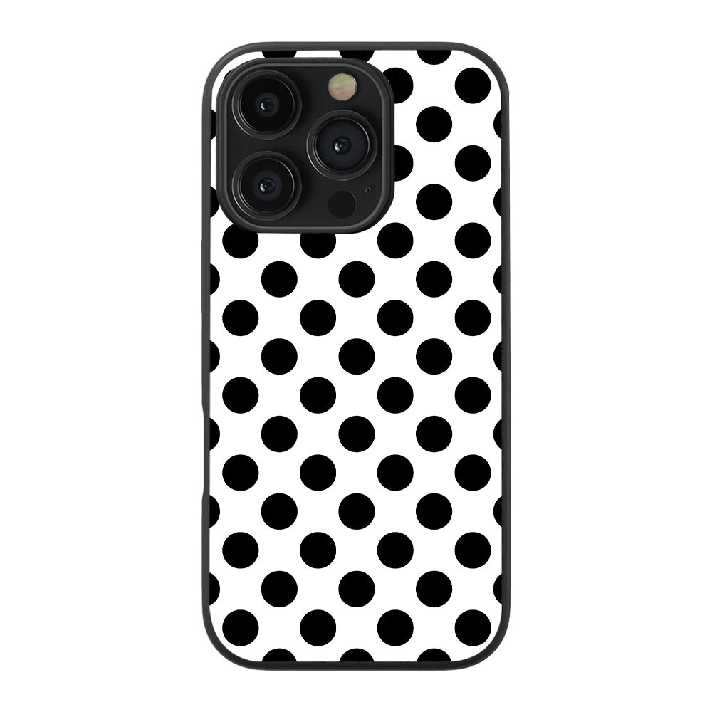Polka Dot | White & Black I Phone Case