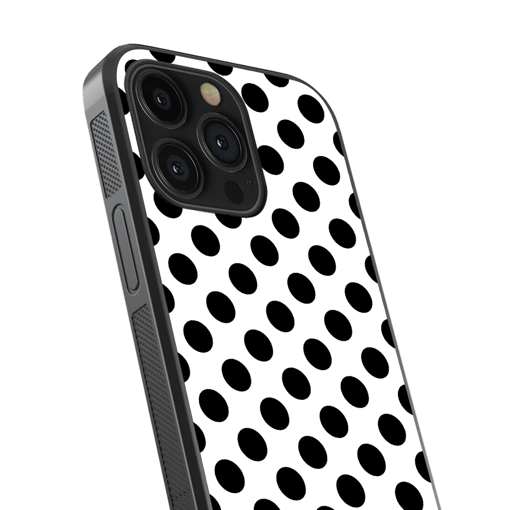 Polka Dot | White & Black I Phone Case
