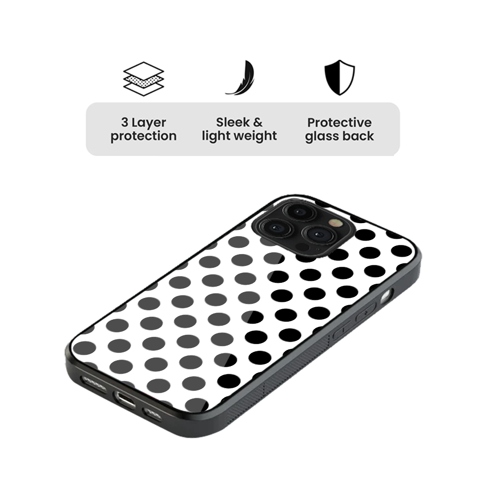 Polka Dot | White & Black I Phone Case