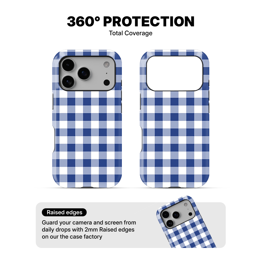 Gingham | Blue & White - VI Phone Case