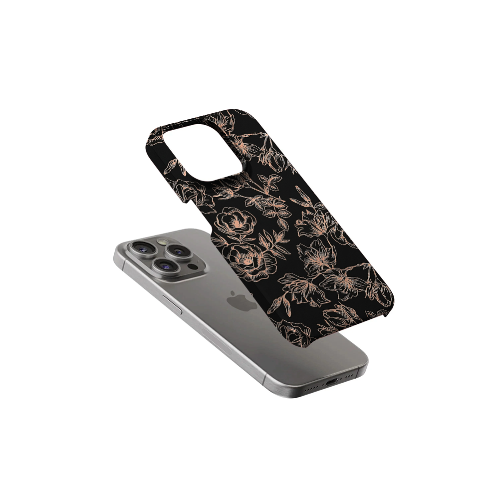 Floral Rose Gold Chrome Phone Case
