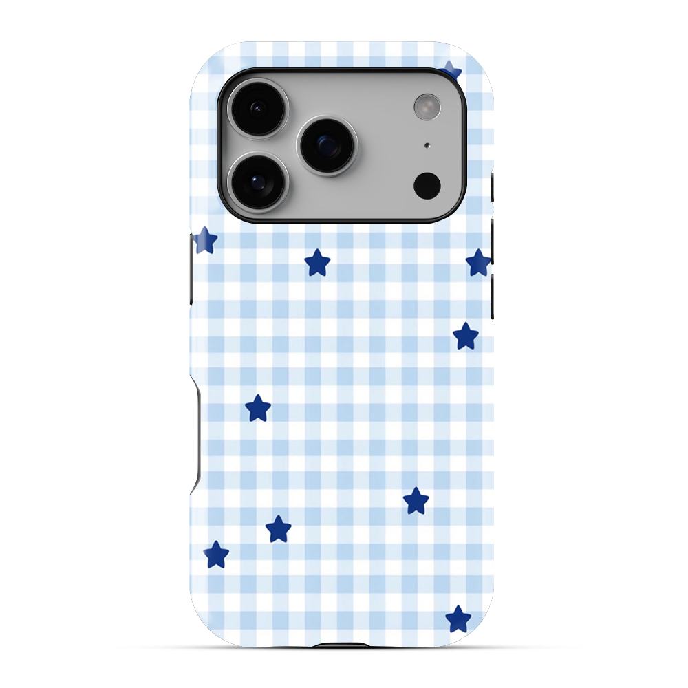 Gingham | Blue & White - I Phone Case
