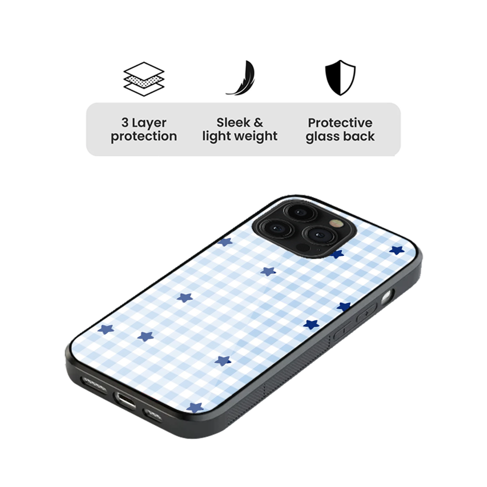 Gingham | Blue & White - I Phone Case