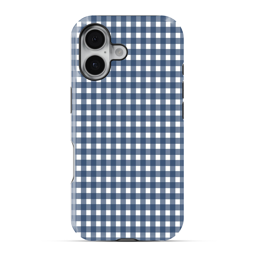 Gingham | Blue & White - V Phone Case