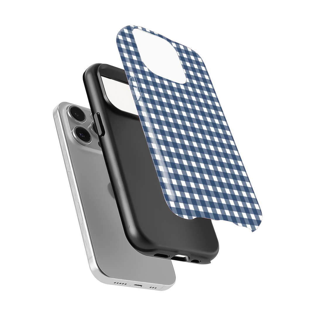 Gingham | Blue & White - V Phone Case