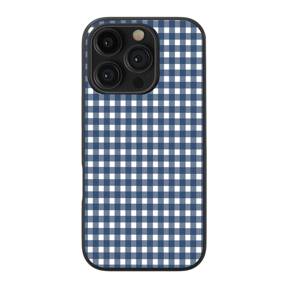 Gingham | Blue & White - V Phone Case