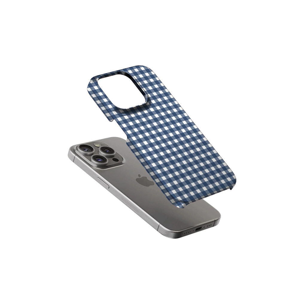 Gingham | Blue & White - V Phone Case