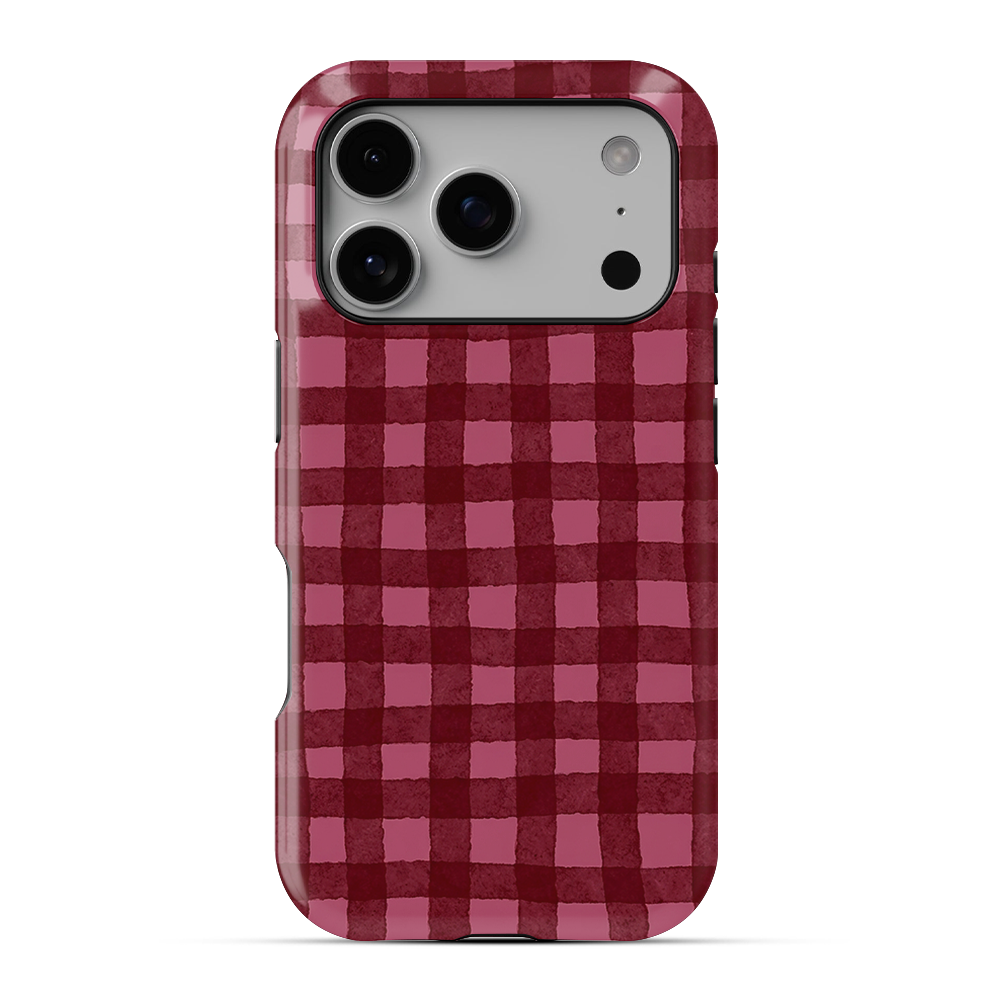 Gingham | Burgundy Phone Case
