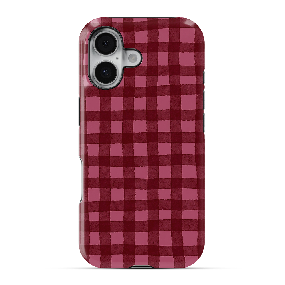 Gingham | Burgundy Phone Case