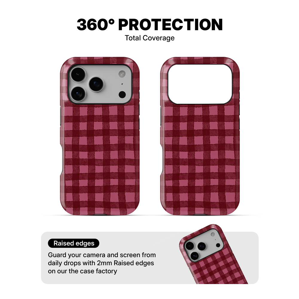 Gingham | Burgundy Phone Case