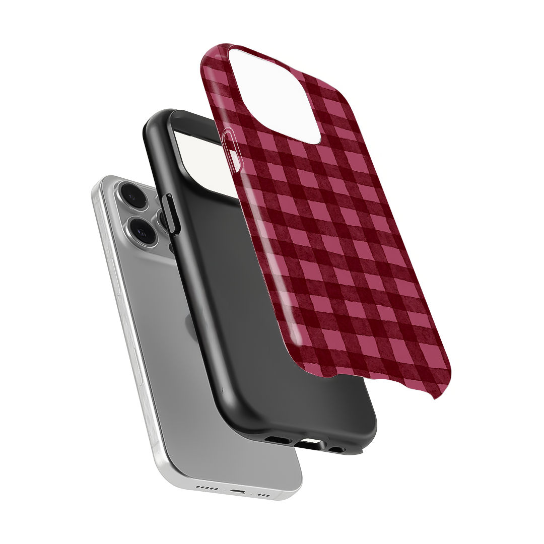Gingham | Burgundy Phone Case