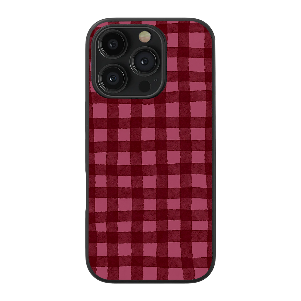 Gingham | Burgundy Phone Case