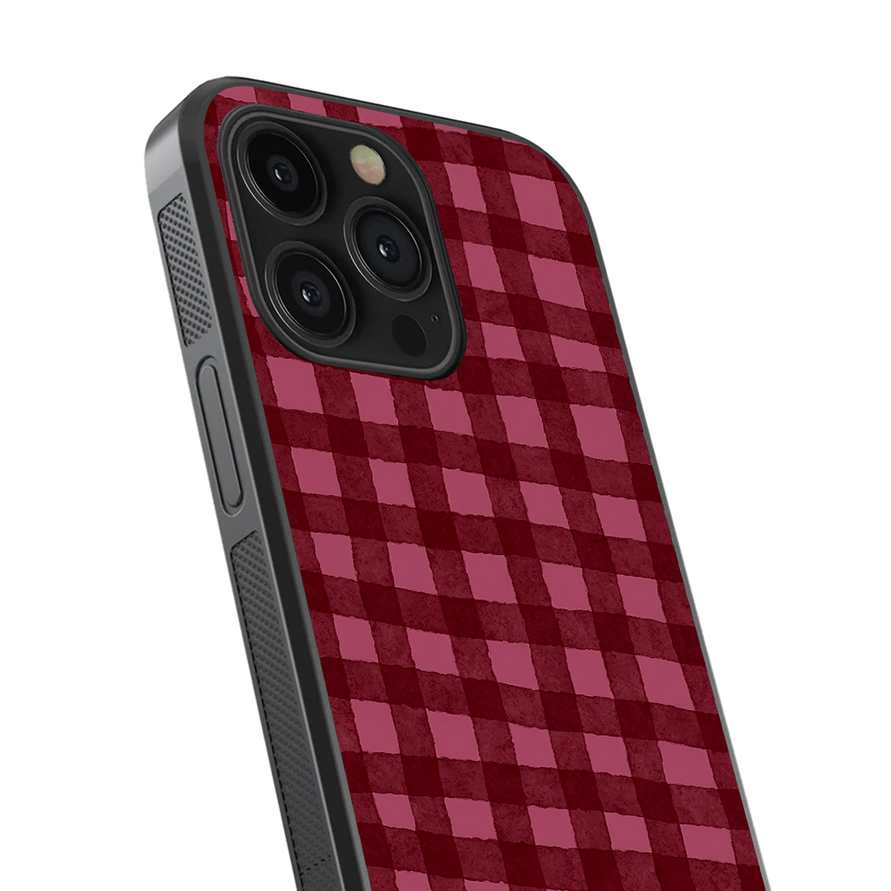 Gingham | Burgundy Phone Case
