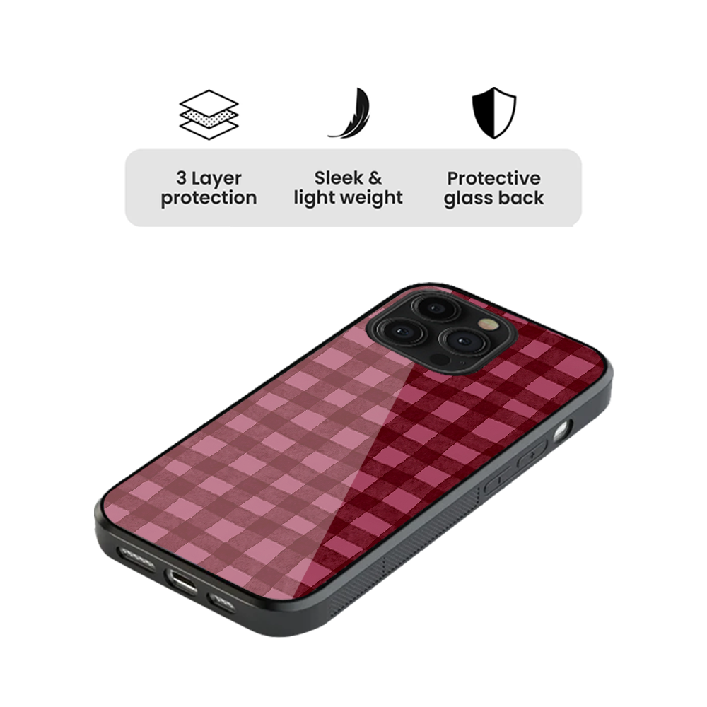 Gingham | Burgundy Phone Case