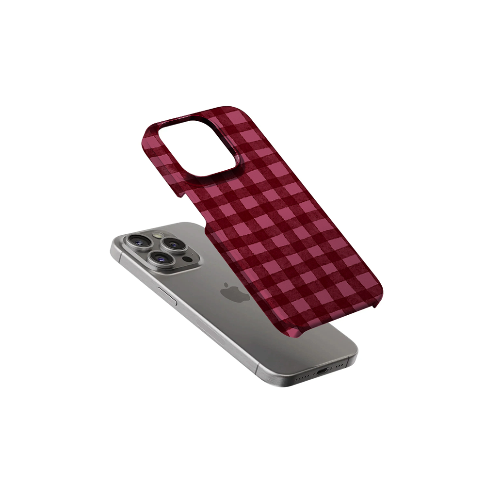 Gingham | Burgundy Phone Case