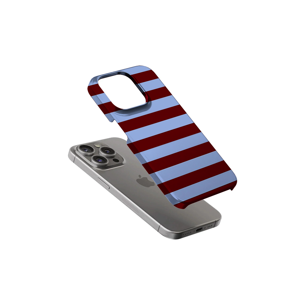 Striped | Blue & Burgundy Phone Case