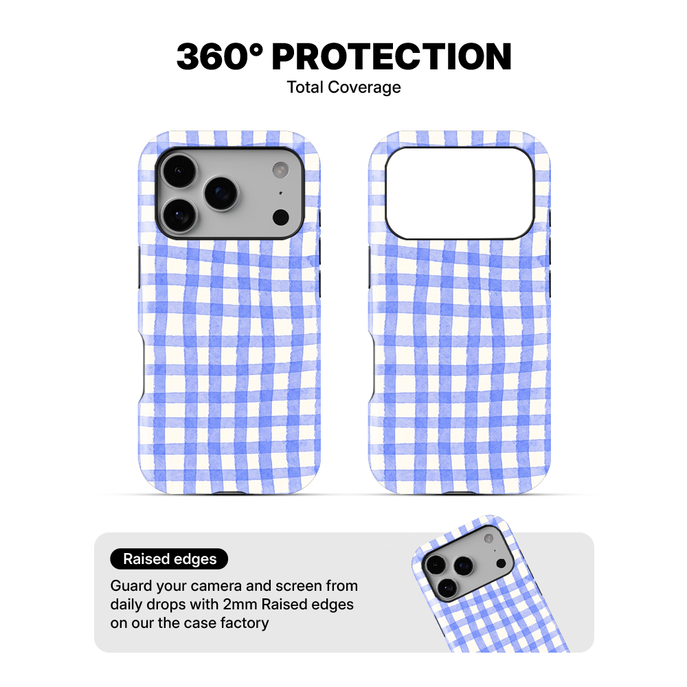 Gingham | Blue & White - III Phone Case