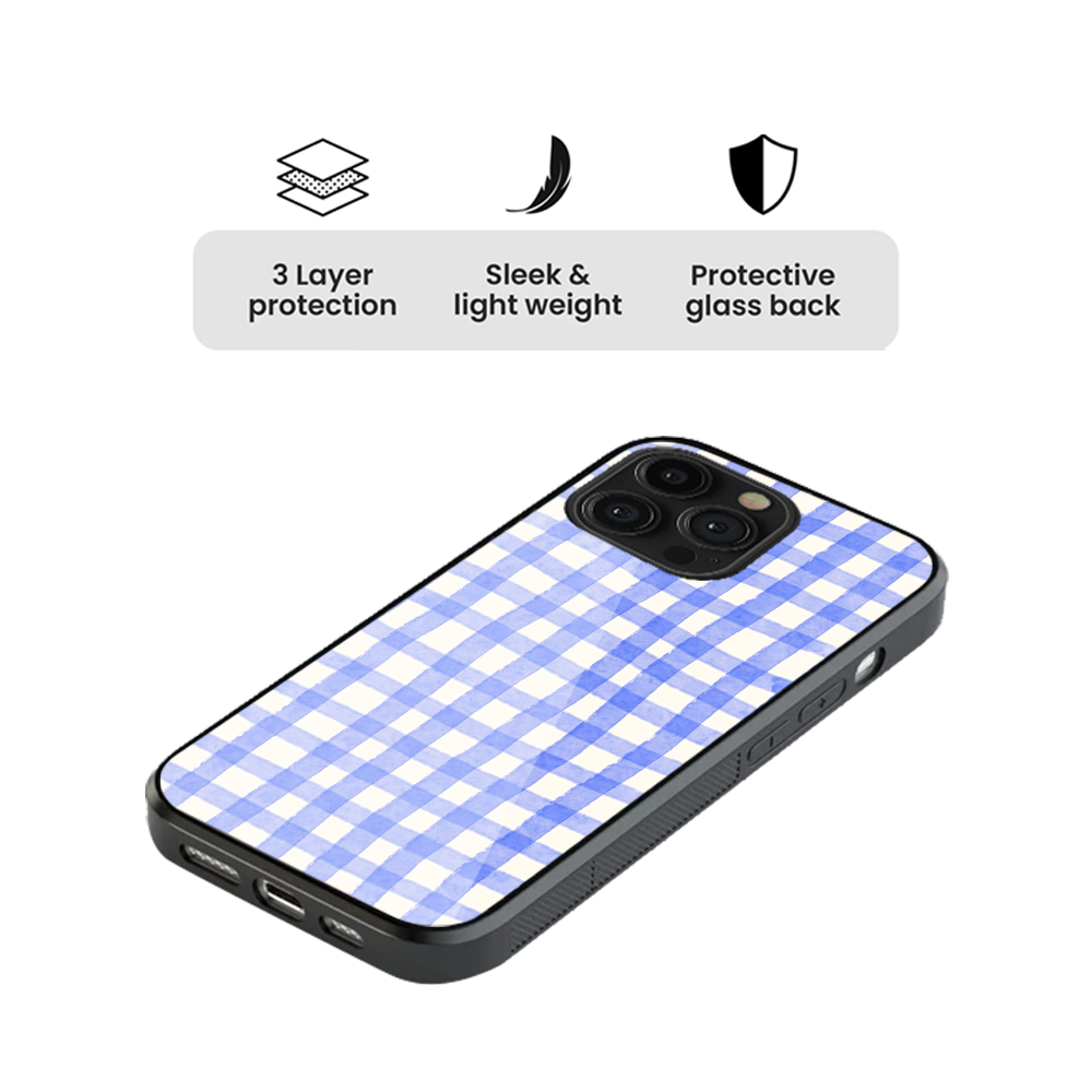 Gingham | Blue & White - III Phone Case
