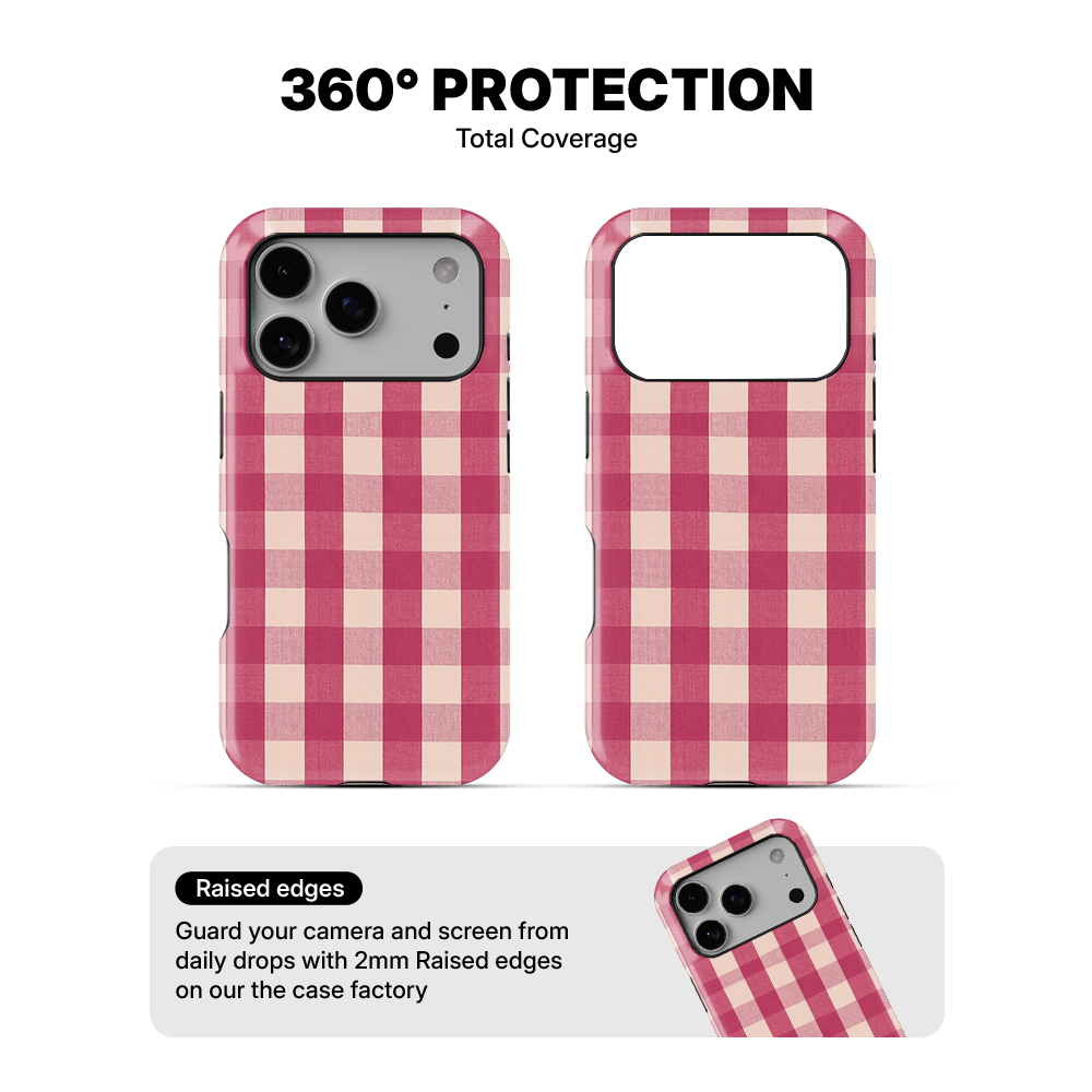Gingham | Pink I Phone Case