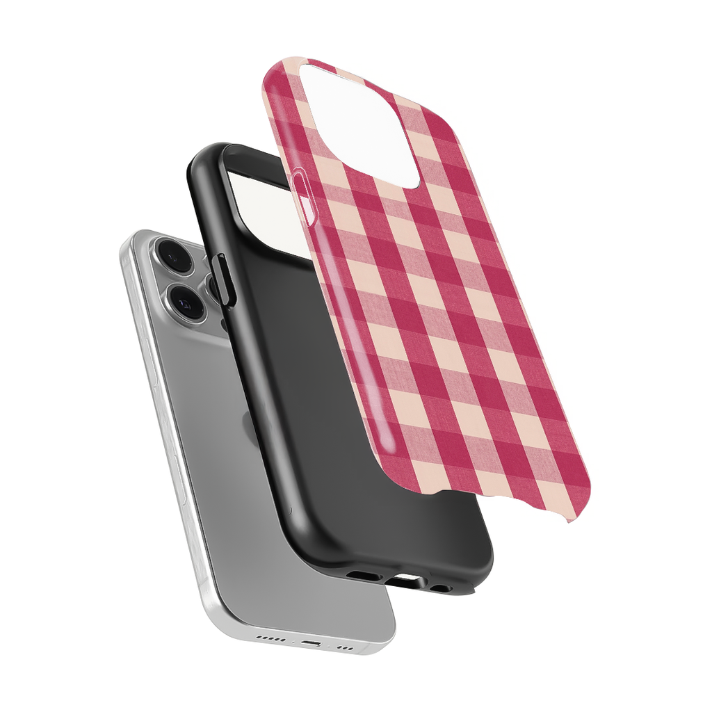 Gingham | Pink I Phone Case