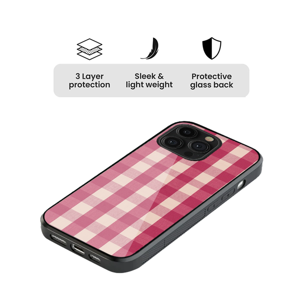 Gingham | Pink I Phone Case