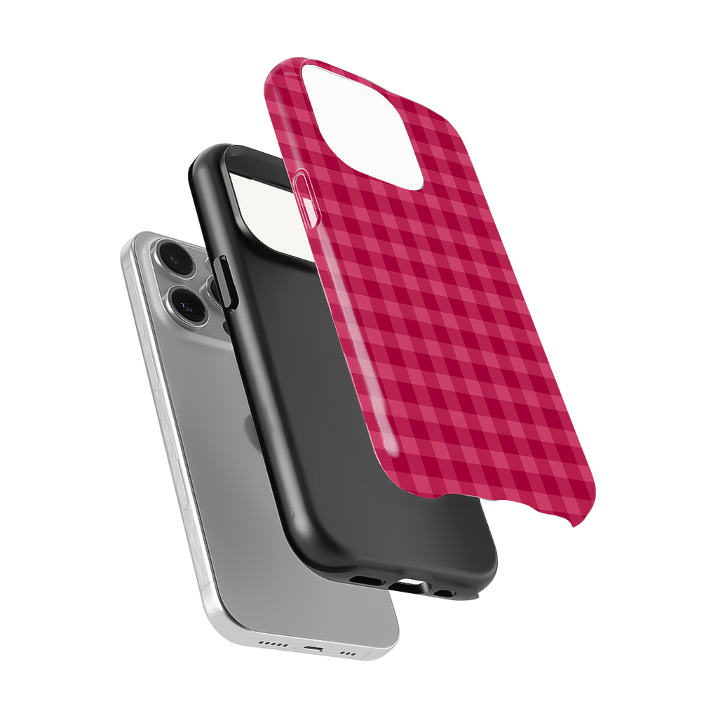Gingham | Pink & Red Phone Case