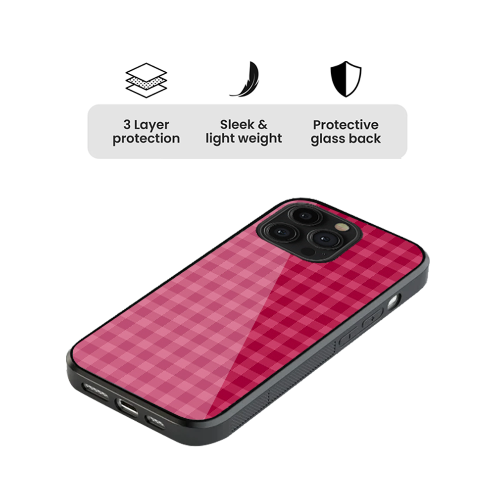 Gingham | Pink & Red Phone Case