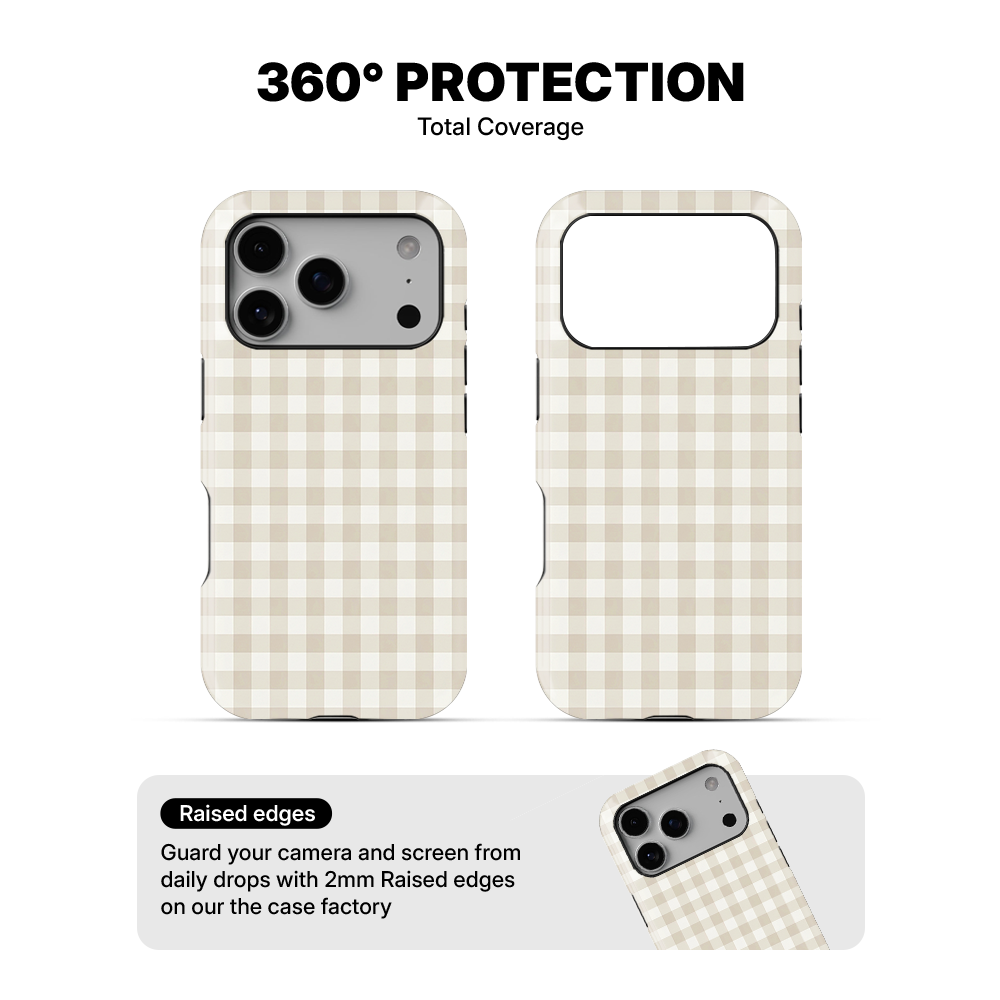 Gingham | Beige Phone Case