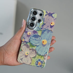 FRATO Galaxy Ultra Series Galaxy Ultra Series Luxury 3D Oil Painting Floral Design Glitter Lens Protection Stand Cover