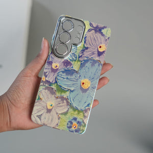 FRATO Galaxy Ultra Series Galaxy Ultra Series Luxury 3D Oil Painting Floral Design Glitter Lens Protection Stand Cover