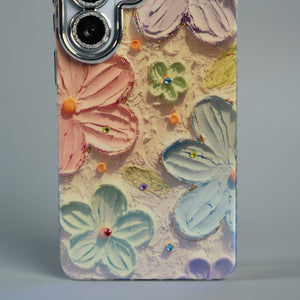 FRATO Galaxy Ultra Series Galaxy Ultra Series Luxury 3D Oil Painting Floral Design Glitter Lens Protection Stand Cover