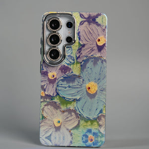 FRATO Galaxy Ultra Series S26 Ultra / Green Galaxy Ultra Series Luxury 3D Oil Painting Floral Design Glitter Lens Protection Stand Cover