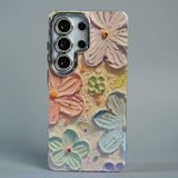 FRATO Galaxy Ultra Series S26 Ultra / Orange Galaxy Ultra Series Luxury 3D Oil Painting Floral Design Glitter Lens Protection Stand Cover