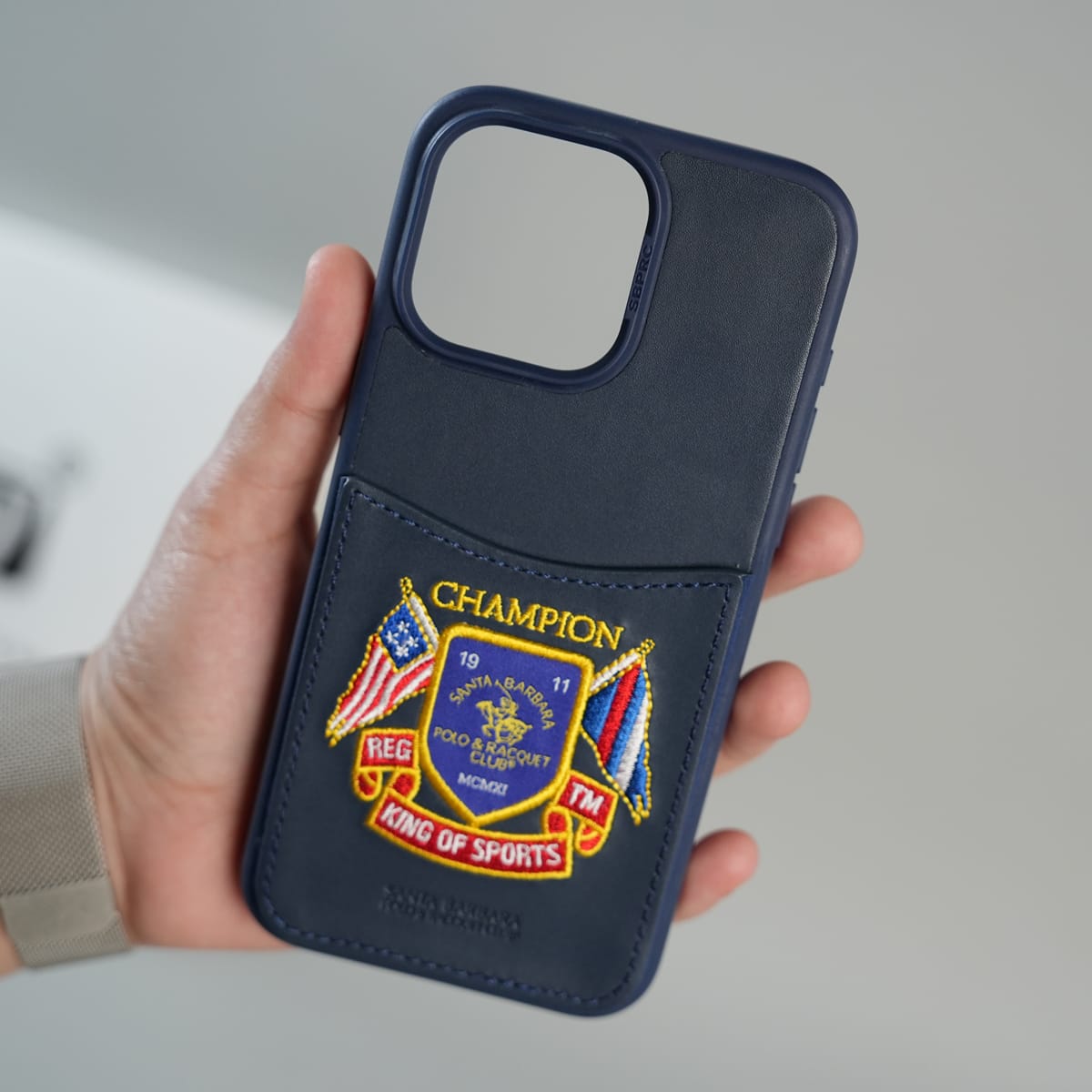 FRATO iPhone 15 Series iPhone 15 Series Premium Leather Card Holder Case with Stitched Crest Design