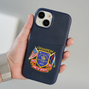 FRATO iPhone 15 Series iPhone 15 Series Premium Leather Card Holder Case with Stitched Crest Design