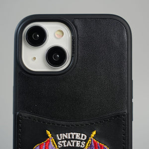 FRATO iPhone 15 Series iPhone 15 Series Premium Leather Card Holder Case with Stitched Crest Design