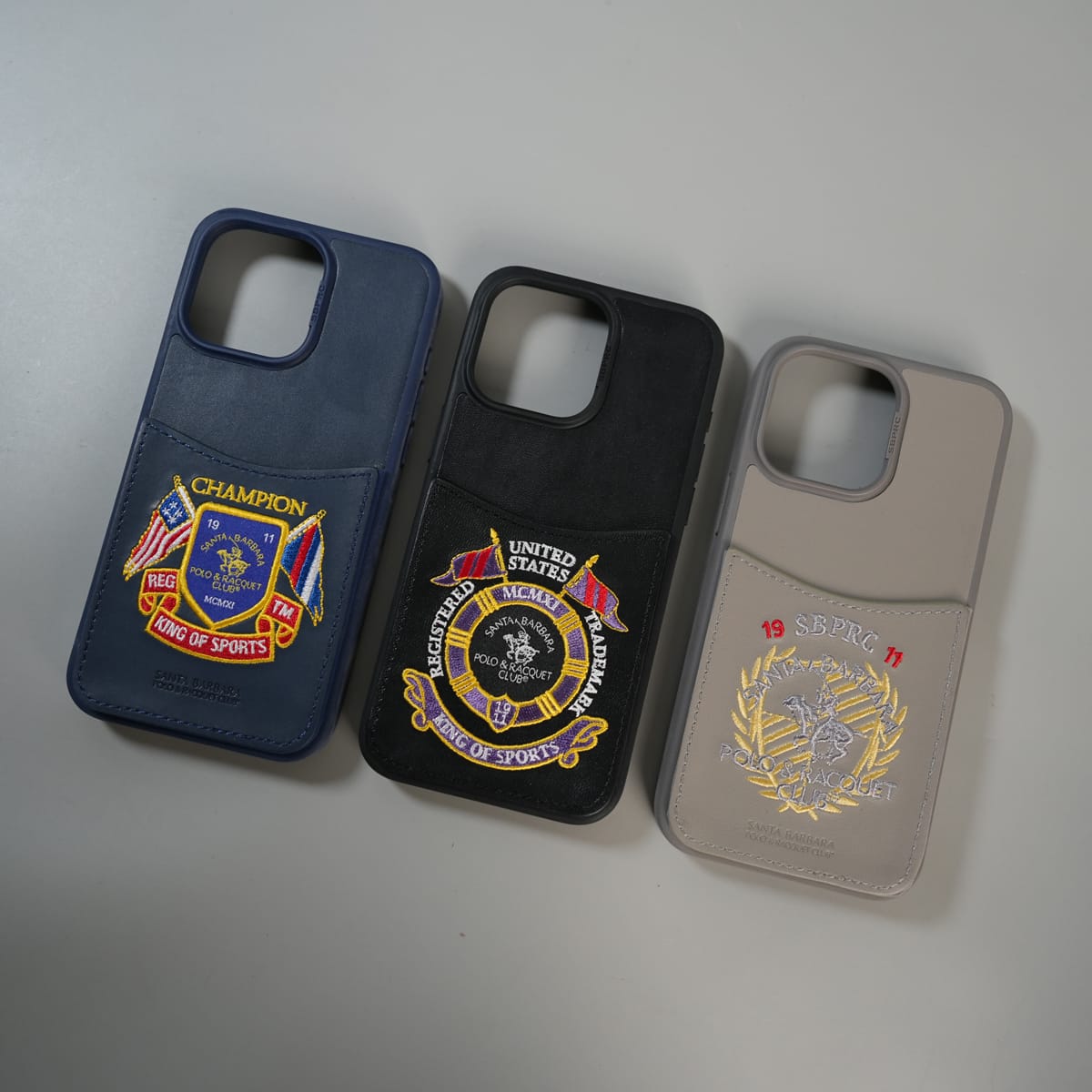 FRATO iPhone 15 Series iPhone 15 Series Premium Leather Card Holder Case with Stitched Crest Design