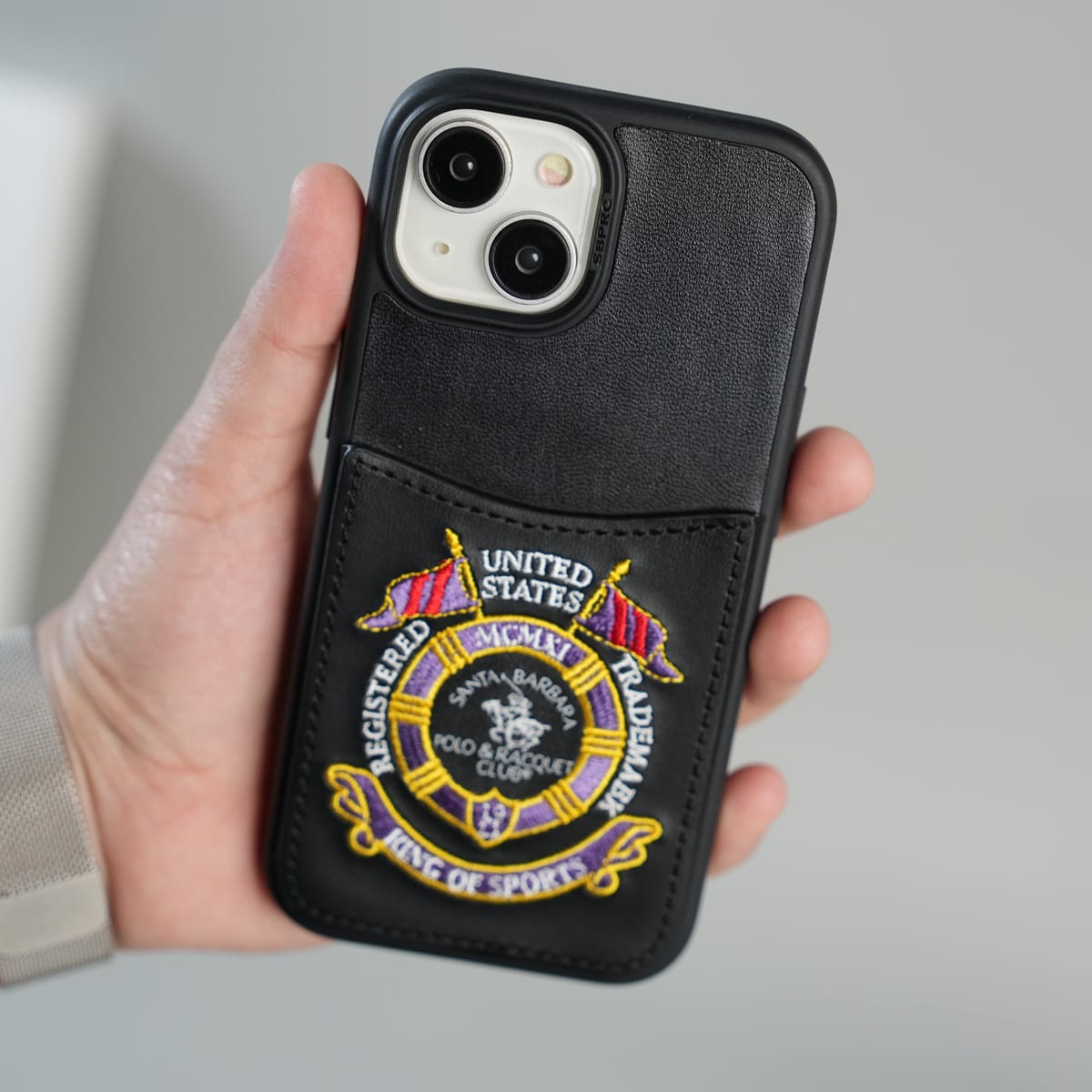 FRATO iPhone 15 Series iPhone 15 Series Premium Leather Card Holder Case with Stitched Crest Design