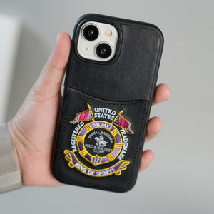 FRATO iPhone 15 Series iPhone 15 Series Premium Leather Card Holder Case with Stitched Crest Design