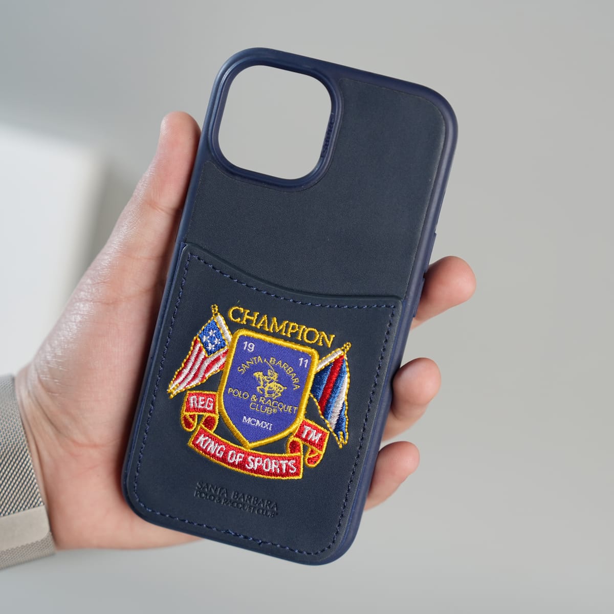 FRATO iPhone 15 Series iPhone 15 Series Premium Leather Card Holder Case with Stitched Crest Design