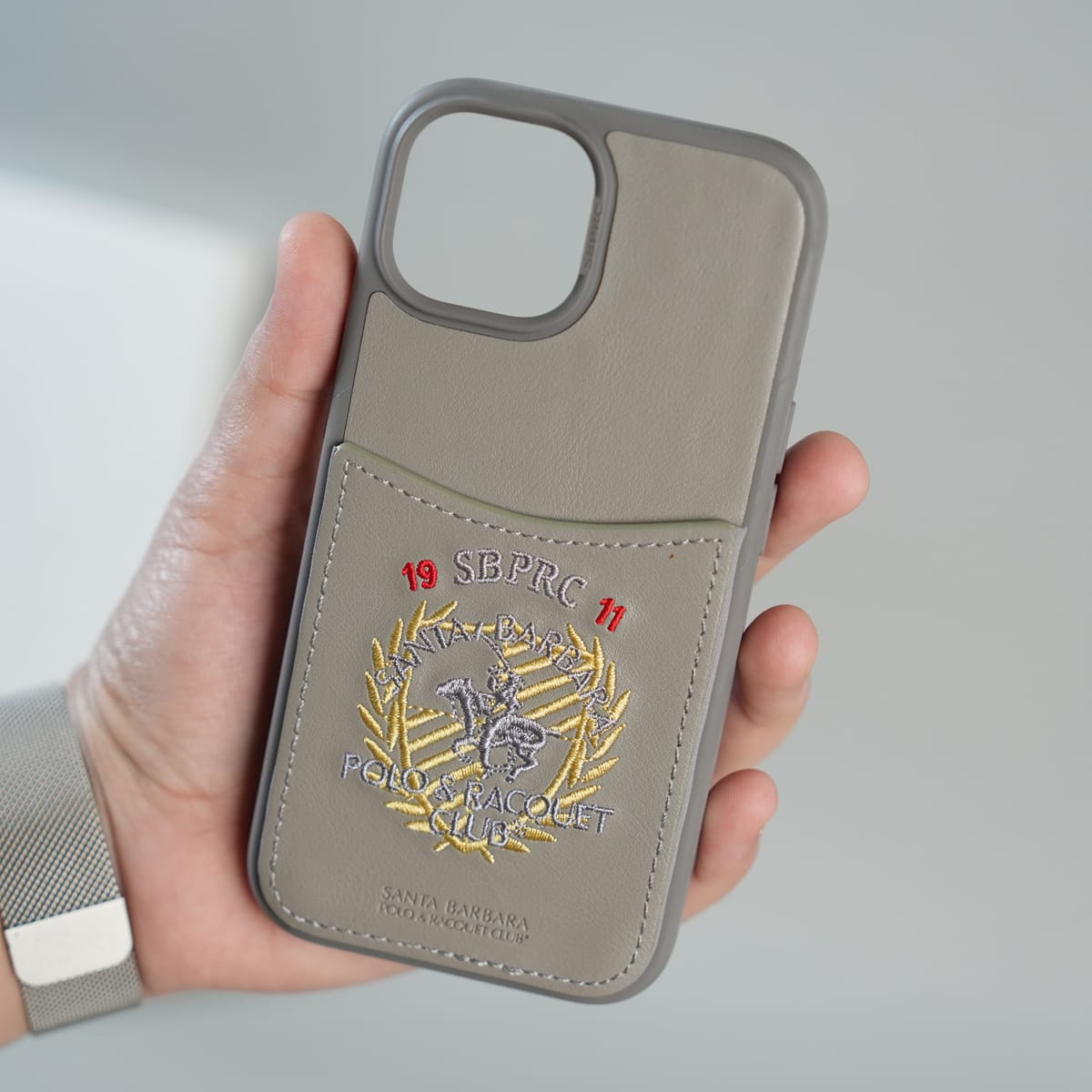 FRATO iPhone 15 Series iPhone 15 Series Premium Leather Card Holder Case with Stitched Crest Design