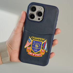 FRATO iPhone 15 Series iPhone 15 Series Premium Leather Card Holder Case with Stitched Crest Design