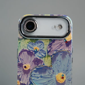 FRATO iPhone 17 Series iPhone 17 Air Luxury 3D Oil Painting Floral Design Glitter Lens Protection Stand Cover