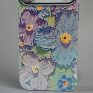 FRATO iPhone 17 Series iPhone 17 Series Luxury 3D Oil Painting Floral Design Glitter Lens Protection Stand Cover